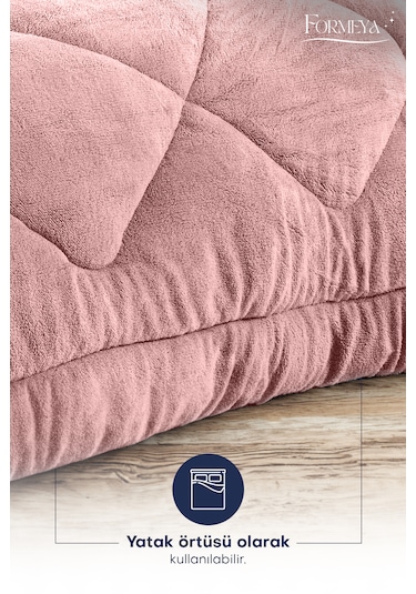 Formeya Lüx Welsoft Çift Taraflı Çift Kişilik Yorgan Pudra