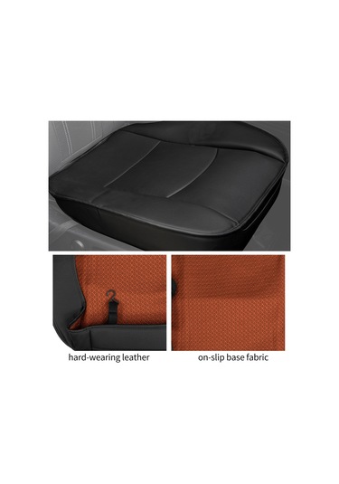 Yaozixa Ön Koltuk Tam Kapama Deri Koltuk Kılıfı, Siyah, 56.5x54cm, Standart Araçlar İçin Uygun
