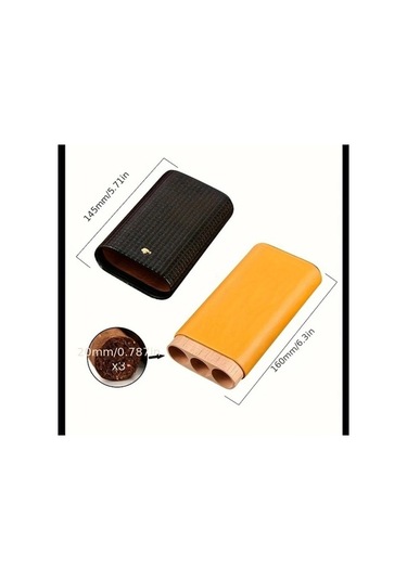 Besthome1 Sarı Siyah Seyahat Sigara Kutusu, Erkekler İçin Dayanıklı Üç Parmak Sigara Tutucu, Hediye