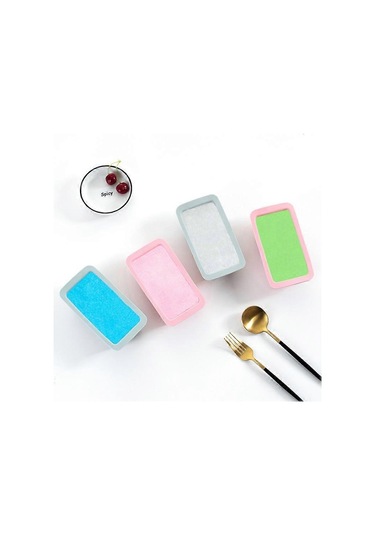 6 Adet Kek Silikon Tost Ekmeği Kalıbı Dikdörtgen Buz Tepsisi Kalıbı Pembe Çok Renkli