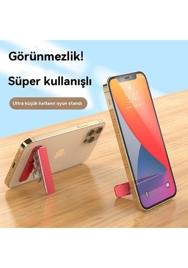 Luckysouk Mini Cep Telefonu Tutucu Taşınabilir Katlanabilir Ultra Ince Beyaz - Gri Yok Vantuzlu 8685el