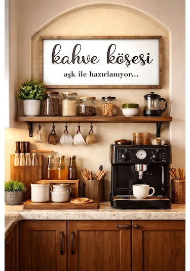 Mutfak Dekorasyonu-kahve Köşesi Çerçevesi