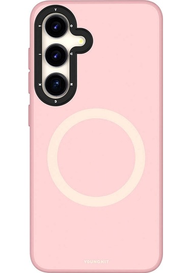 Galaxy S24 Uyumlu Kılıf Magsafe Destekli Çizilmeye Ve Aşınmaya Dayanıklı Youngkit Velvet Seri Pembe