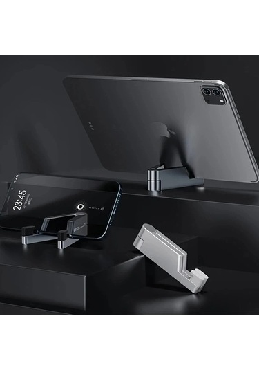 Tongxida Mini Alüminyum Katlanır Masa Tutucu, T1 Evrensel, Taşınabilir, Black, Boyutlu -