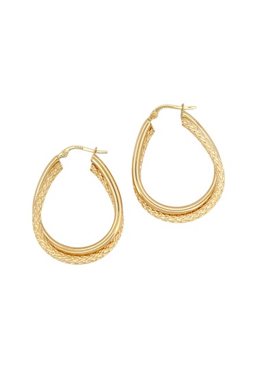 Altın Nesil - 14 Ayar Altın Parlak Kumlu Bombeli Küpe Altın - Beyaz Altın