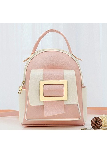 Bayan Sırt Çantası Moda Renk Bloğu Mobil Madeni Para Kesesi Mini Sırt Çantası Black Siyah