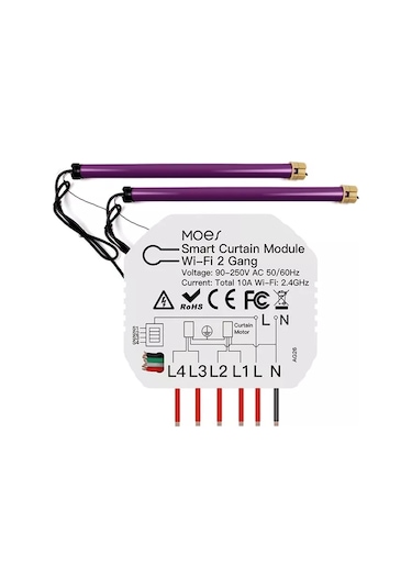 Tuya Destekli Wifi Akıllı 2 Kanallı Panjur Stor Anahtarı