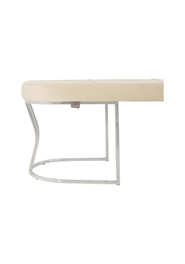 Viego Silver Collection- Krem Kapitoneli Chester Model Puf & Bench & Koltuk & Uzun Makyaj Puff & Yatak Ucu