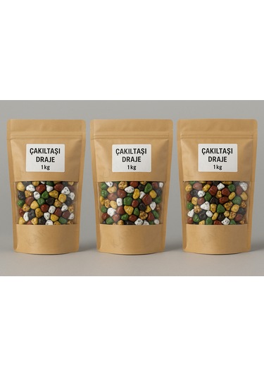 Çakıltaşı Draje Çikolata 3 Kg Renkli Taş Görünümlü Çikolata