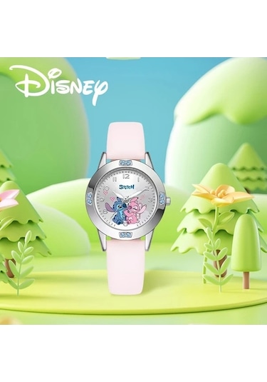 Trendooze Disney Stitch Çocuk Kol Saati Mavi Doğum Günü Hediyesi Okul Ofis Çocuklar İçin Mavi
