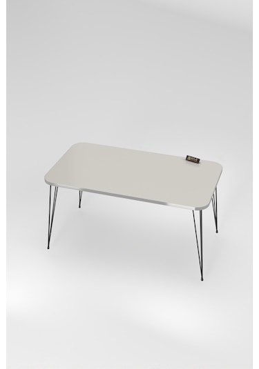 Orta Sehpa Kr Siyah Tel Ayak Gümüş Krem Krem