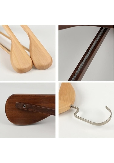 Novahub Bej 1 Adet Kaymaz Geniş Omuz Askısı Ahşap Ağır Güçlü Vestiyer Gömlek Takım Elbise Dolap Organizatör Ev Gereçleri Bej Bej