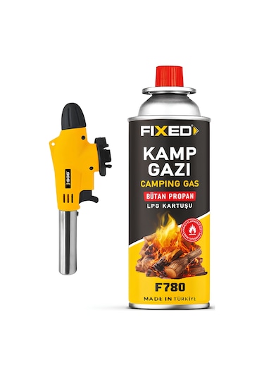 Fixonic Sgs782 Kamp Pürmüz Gaz Seti Pürmüz Başlığı+kamp Gazı Sarı - Siyah