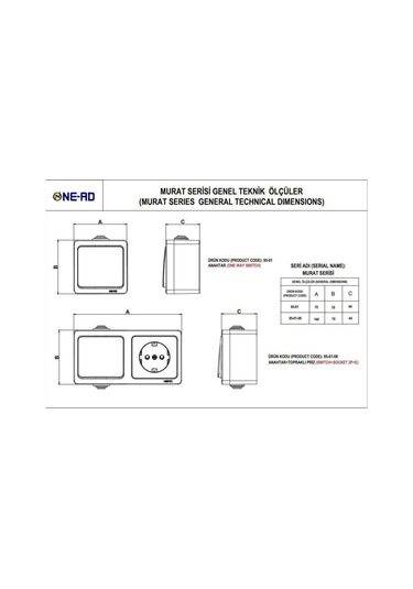 Ne-ad Murat Serisi Topraklı Priz + Topraklı Priz