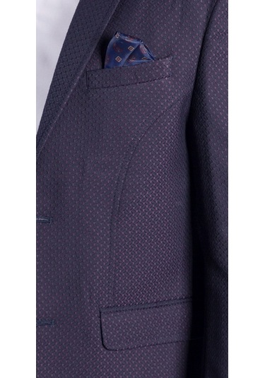 Sposo G-207 Dar Kalıp Desenli Mor Erkek Blazer Ceket Mor