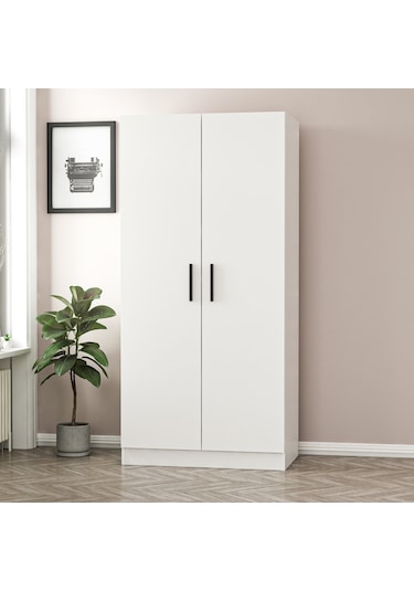 Minar Kale 2 Kapaklı Zincir Dolap - Gardrop - Beyaz 210cm