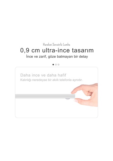 Shopytech 50 Cm Manyetik Şarjlı Led Dolap/tezgâh Altı Lamba Hareket Sensörlü 3 Renk Kısılabilir Usb Çok Renkli