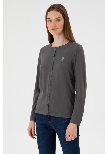 U.s. Polo Assn. Kadın Gri Hırka Triko 50313624-vr024 Gri