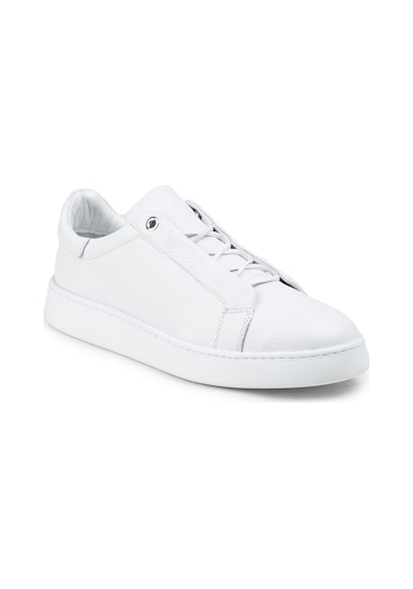 Deery Erkek Hakiki Deri Beyaz Gizli Bağcıklı Sneaker Ayakkabı - 04444mbyze01