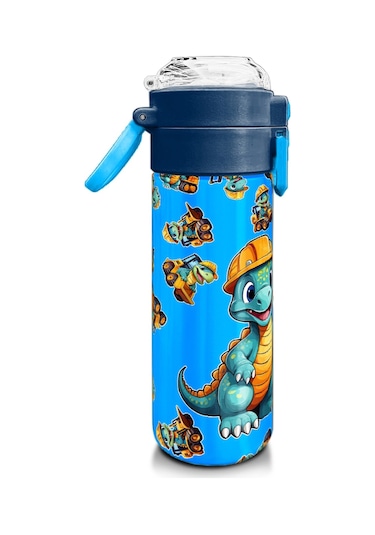 Coral High Kids Mavi Dinozor Desenli Pipetli Ve Direkt İçim Çelik Termos 500 Ml 31799 Yeşil