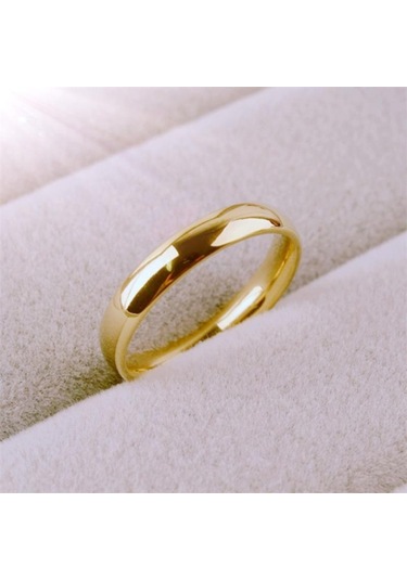 Altın Moda Paslanmaz Çelik Çift Yüzük Kadınlar İçin Basit Pürüzsüz Gül Altın Çelik Yüzükler 9
