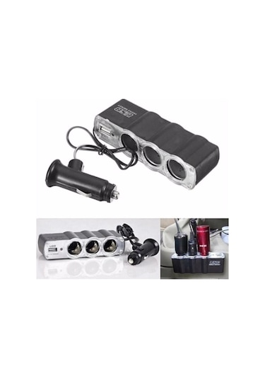 Eraks Car Accesorıes Araç Oto Çakmak Çoğaltıcı 3 Port+1 Usb