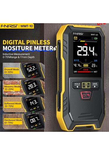 Fnirsi Wmt-10 Temassız Endüktif Ahşap Ve Duvar Nem Ölçer Higromet
