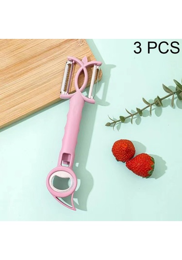 3 Pcs 7 Arada 1 Çok Fonksiyonlu Peeling Şişe Açıcı Piner Grater Açıcı Pembe Diğer