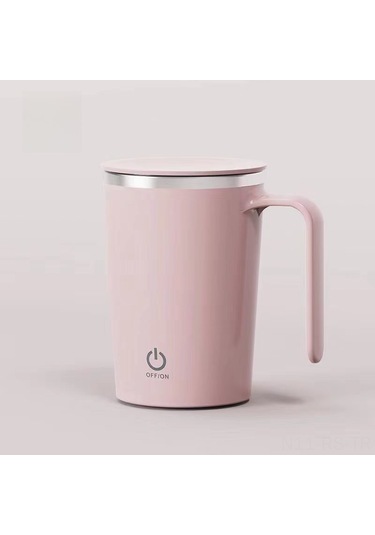 Reedark Stainless Steel Otomatik Magnetik Karıştırıcı Bardak 380ml, Portatif Kahve İçin, Kolay Temizlenir, Pembe Pembe
