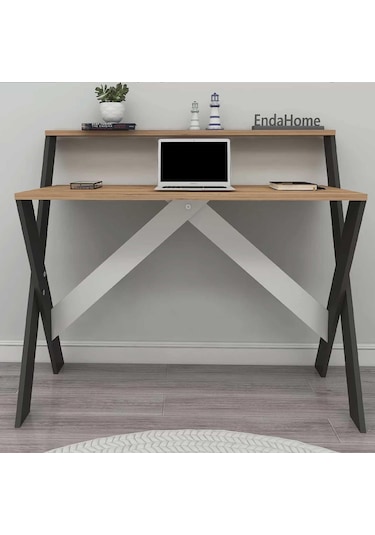 Reyo Home Enda X Ayaklı Ders Çalışma Masası 50x90cm Antrasit-çam Antrasit - Çam