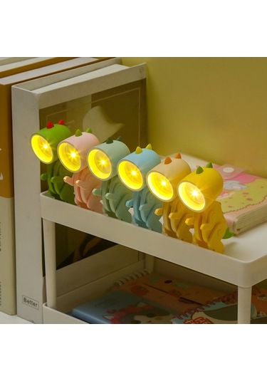 Pazly H46772p Karikatür Gece Lambası Çocuklar İçin Mini Dinozor Led Pembe Işık Diğer