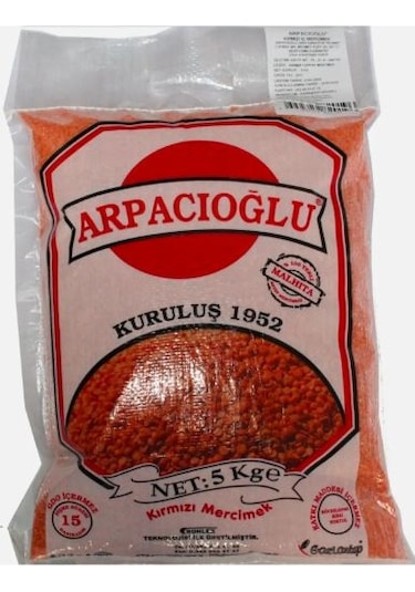 Arpacıoğlu® Kırmızı Yaprak Mercimek 5 KG Cilalı