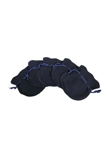 Kadife Kese Lacivert 100 Adet 8x9 2 Boy Takı, Altın Kesesi İpli & Büzgülü