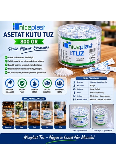 Nicepalst Asetat Kutu Tuz 800 Gr.