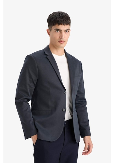 DeFacto Slim Fit Dar Kesim Astarlı Blazer Ceket W9254AZ25SPNV179