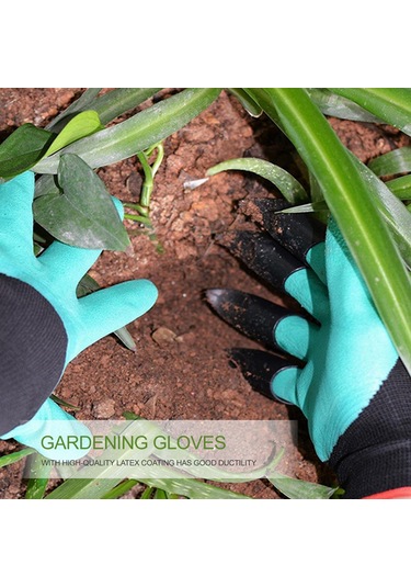 Teltree Yeşil Bahçe Eldiveni 8 Abs Pençe İle Toprak Kazma, Ekim Ve Koruma - Dayanıklı Lateks Kaplama Bahçıvan Eldiveni