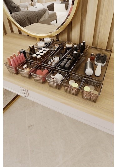 Meleni Home 14 Parça Çekmece İçi Düzenleyici Set - Çok Amaçlı Masaüstü Organizer Siyah