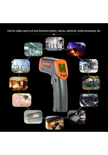 Qingmipy Smart Sensor At380 Endüstriyel Isı Ölçer -32 380 C Dijital El Tipi Kızılötesi Termometre Pil Dahil Değil