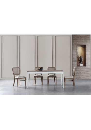 Urbanis Açılır Yemek Masası 170'lik Beyaz - Ceviz