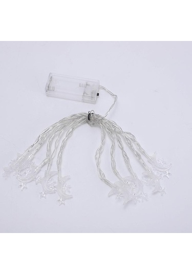 Sıcak Beyaz Eid Mubarak Led Yıldız Ay Işıkları Dize Ramazan Süslemeleri Ev İslam Müslüman Ramazan Dekorasyon Myy Ay Diğer