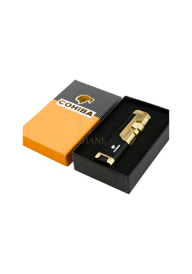Pürmüz Model Cohiba İsme Özel Gazlı Çakmak Khnç7208 Siyah