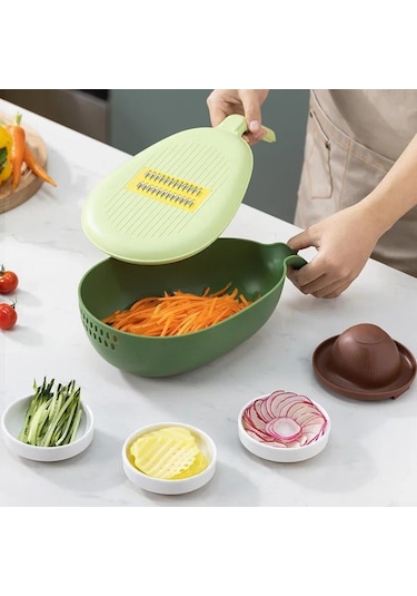 Altı-in-bir Çok Fonksiyonlu Mandolin Dilimleyici Patates İpek Rendesi Dilimleyici Sarı