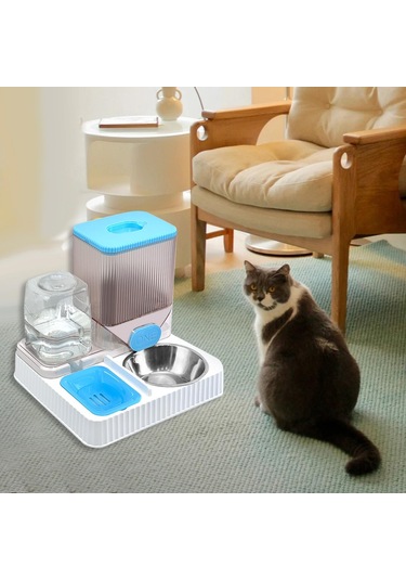 Suntek Otomatik Kedi Tiryakisi Besleyici Evcil Kase-ile-mavi