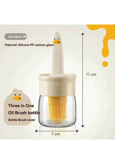 Yuntech01 Glasya Gıda Seviyesi Silikon Fırçalı Yağ Dağıtıcı - Isı Dayanıklı, Dışarıda Barbekü Ve Piknik İçin, Beyaz Çok Renkli