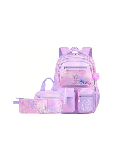 Luckydog Genel Mavi Çanta Öğle Yemeği Çantası Kalem Kutusu Kadın Üç Parça Seti Kapasiteli Degrade Mavi Mavi