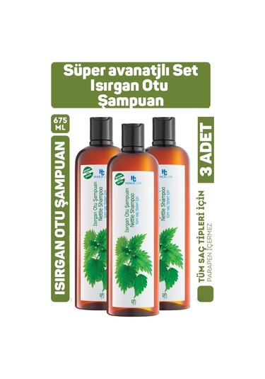 Hunca Care Isırgan Otlu Şampuan Tüm Saçlar İçin 700 Gr 3 Adet Tüm Saçlar
