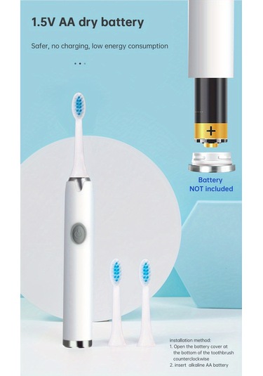 Eastmeeetwest--kişisel Ağız Beyazlatma Diş Elektrikli Diş Fırçası Seti, Bir Bataryalı Seyahat Elektrikli Diş Fırçası, Taşınabilir Diş Fırçası, 3 Fırça Kafa Dahil, Piller Hariç. Pembe