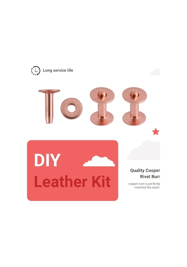 25 Bakır Perçin Burr Rondelası Seti, 15/32" Uzun Deri Bakır