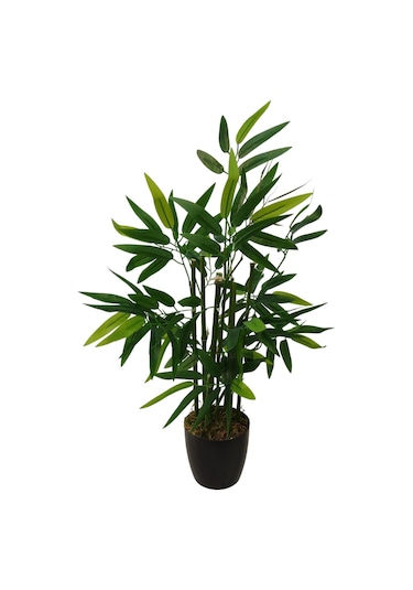 Mini Bambu Ağacı Yedi Gövdeli Yeşil Bambulu Yapay Ağaç