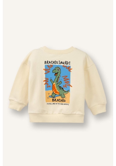 Defacto Oversize Sırt Baskılı Sweatshirt Erkek Bebek G7485a526sper78 Ekru-er78